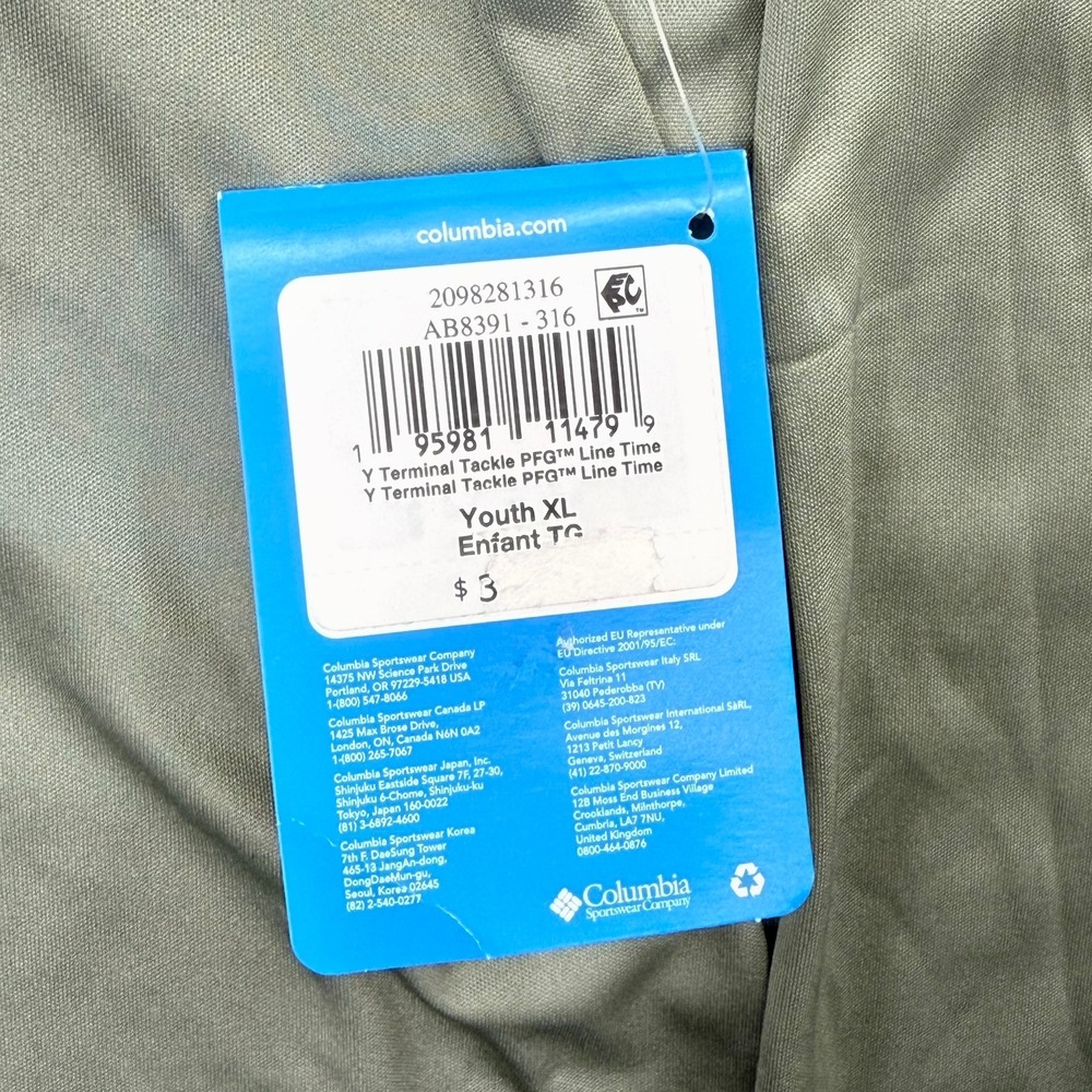 Columbia Youth XL PFG Terminal Tackle Long Sleeve Shirt Green AB8391-316 NEW - Picture 6 of 11